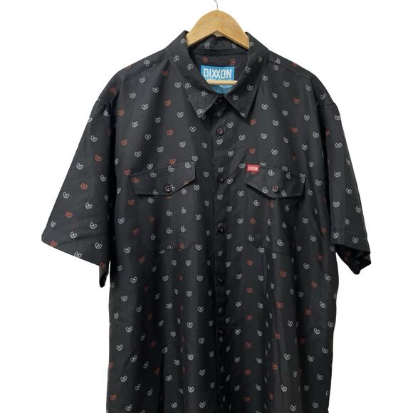 Dixxon Flannel Co Mens Lucky 13 Short Sleeve Button Up Shirt Size 3X Black - Picture 3 of 7